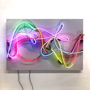 art modern swirls rainbow colorful artwork