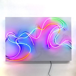 art modern swirls rainbow colorful artwork