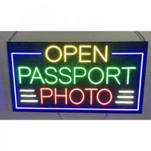 Open Passport Photo LED Sign