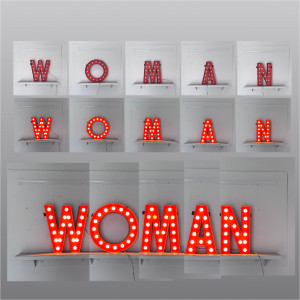 MARQUEE, WOMAN, LETTERS, BULBS, CHANNEL,